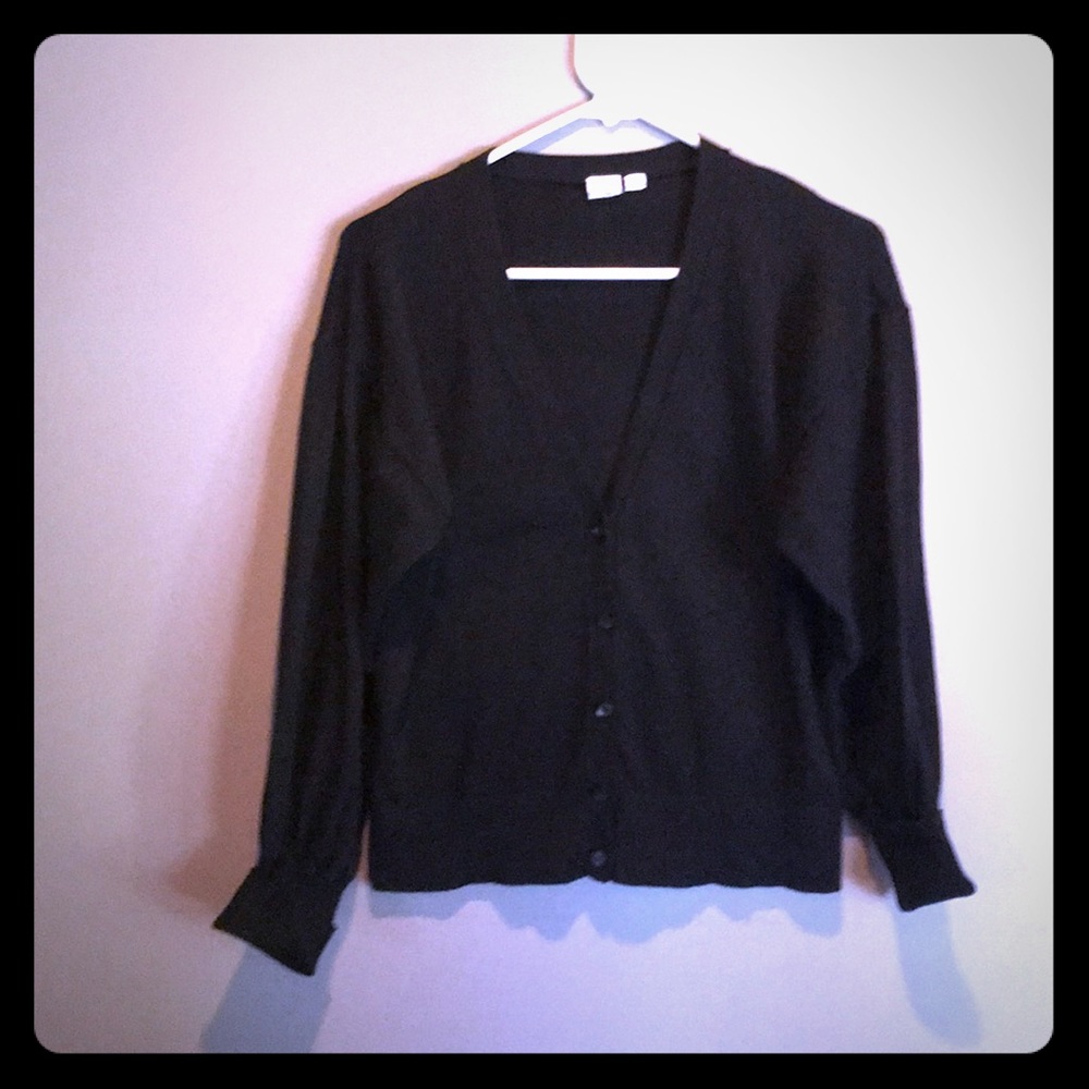 V-neck black cardigan